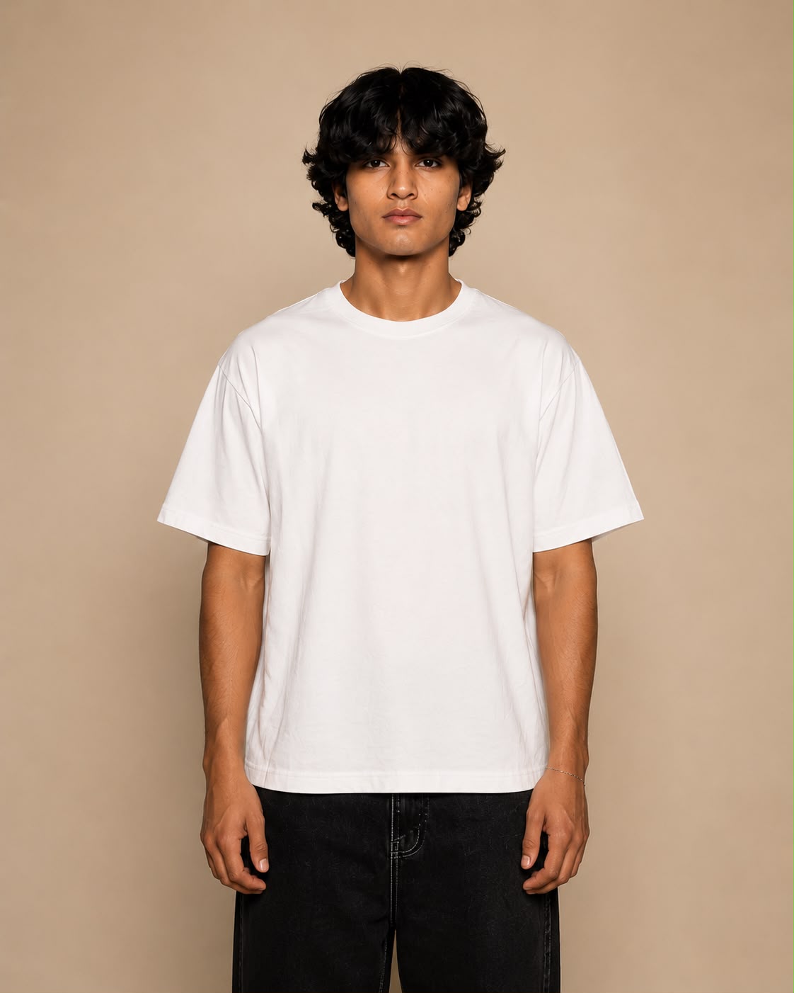 Bright Mind white tee - front model view
