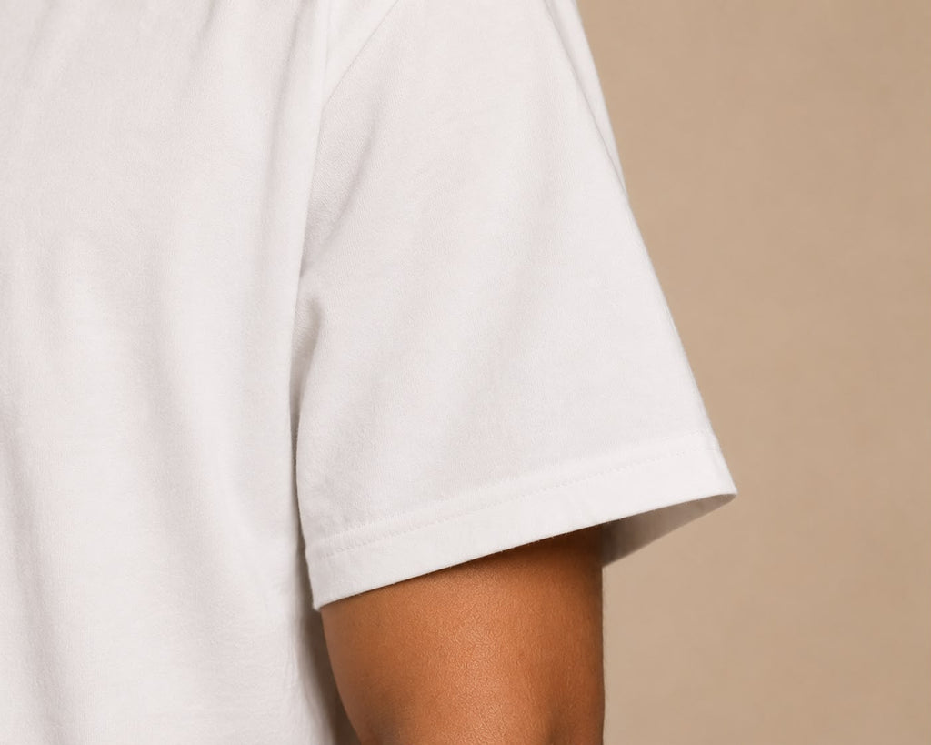 Bright Mind white tee - sleeve detail